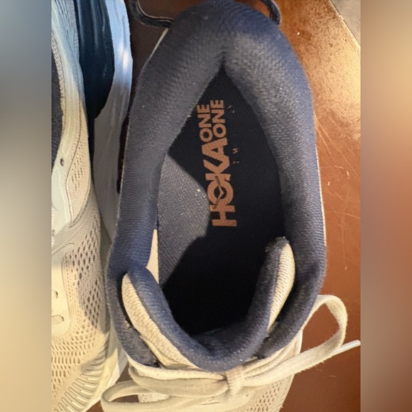 Hoka Bondi 7 Running Sneakers Women’s Size 9.5 Grey Navy and Peach - Picture 7 of 12